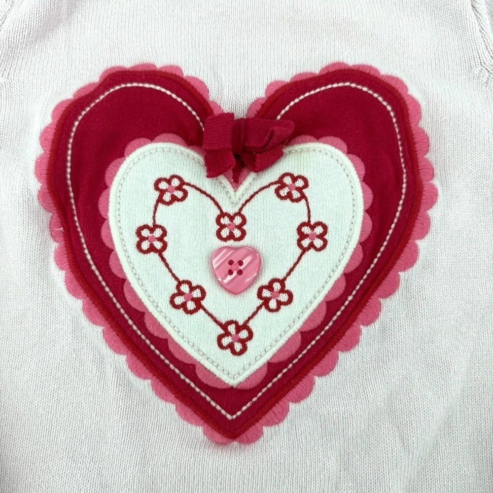 Gymboree Girl's Pink Heart Valentine Sweater - Size 6 - Like New!